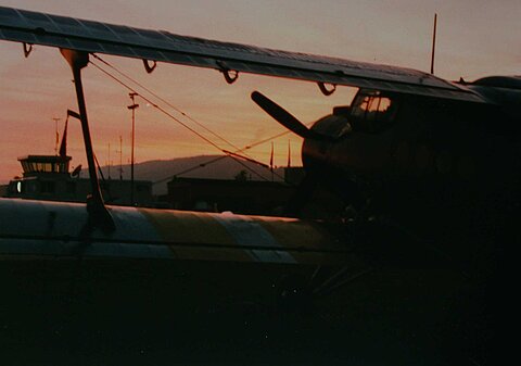 Abendstimmung auf dem Flugplatz Grenchen.